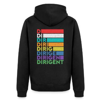Dirigent Dirigieren Dirigentin Chorleiter Geschenk - Unisex Premium Bio Zip Hoodie - Schwarz - Hinten - Nico (187cm)