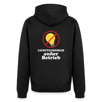 Lichttechniker Außer Betrieb Licht Bühne Geschenk - Unisex Premium Bio Zip Hoodie - Schwarz - Hinten - Nico (187cm)