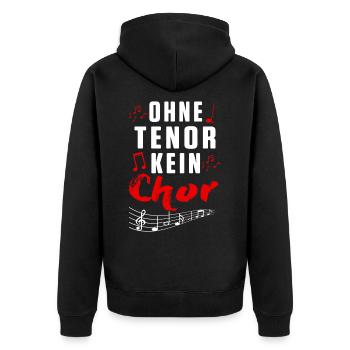 Tenor Chor Chorsingen Chorleiter Sänger Geschenk - Unisex Premium Bio Zip Hoodie - Schwarz - Hinten - Nico (187cm)