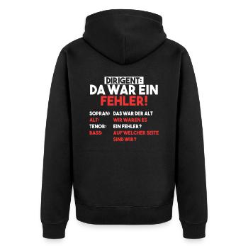Dirigent Chor Sopran Alt Tenor Chorleiter Geschenk - Unisex Premium Bio Zip Hoodie - Schwarz - Hinten - Nico (187cm)