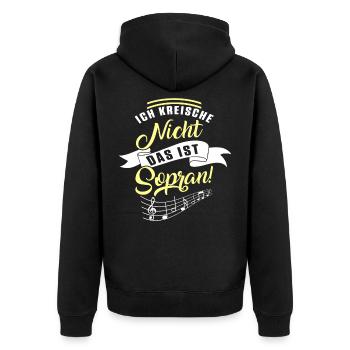 Chor Sopran Chorleiter Chorsingen Sänger Geschenk - Unisex Premium Bio Zip Hoodie - Schwarz - Hinten - Nico (187cm)