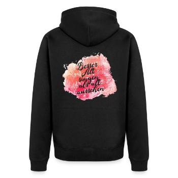 Alt Chor Chorsänger Chorleiter Chorsingen Geschenk - Unisex Premium Bio Zip Hoodie - Schwarz - Hinten - Nico (187cm)