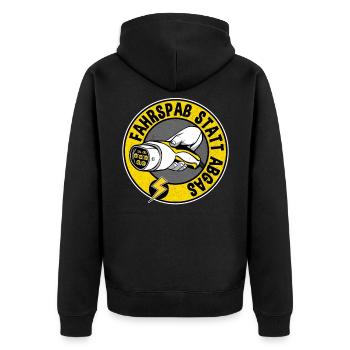 Fahrspaß Statt Abgas Elektroauto Geschenk E-Auto - Unisex Premium Bio Zip Hoodie - Schwarz - Hinten - Nico (187cm)