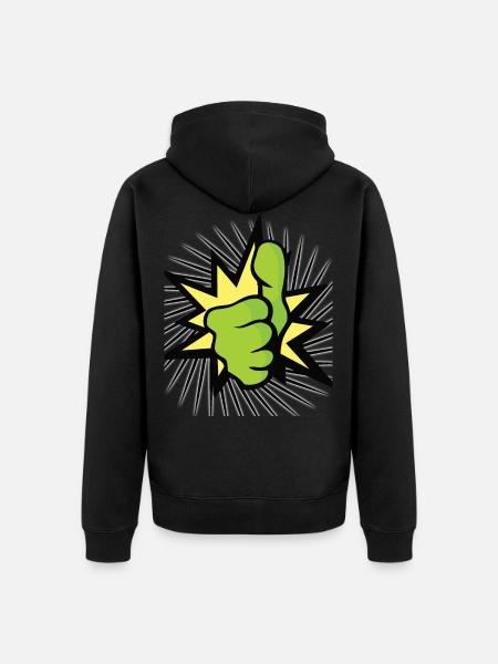 Thumbs up nicely - Unisex Premium Organic Zip Hoodie - black