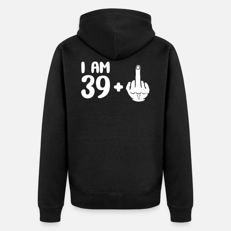 40e cadeau d'anniversaire drôle - Veste à capuche bio Premium Unisexe - noir