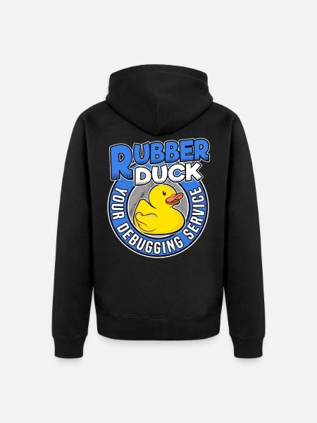Programmierer Ente Programmieren Debugging Lustig - Unisex Premium Bio Zip Hoodie - Schwarz