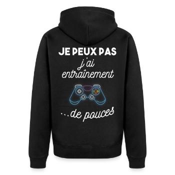 jeux videos - Veste à capuche bio Premium Unisexe - noir - Dos - Nico (187cm)