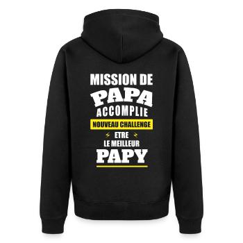 FUTUR PAPY - Veste à capuche bio Premium Unisexe - noir - Dos - Nico (187cm)