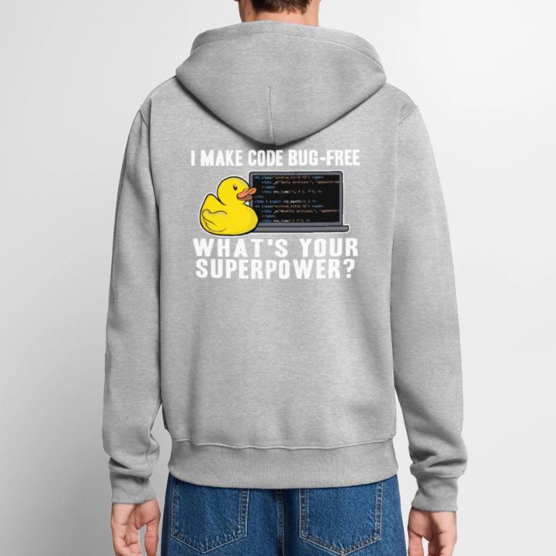 Programmeurs Canard Programmation Debugging Drôle Veste à capuche bio Premium Unisexe