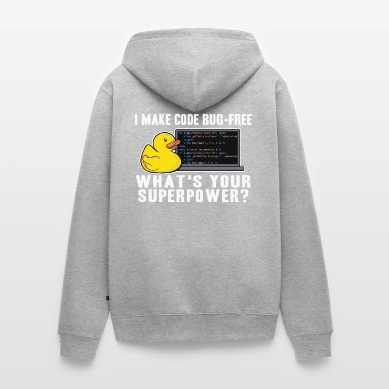 Programmeurs Canard Programmation Debugging Drôle Veste à capuche bio Premium Unisexe