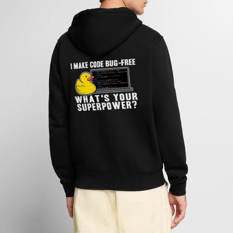 Programmeurs Canard Programmation Debugging Drôle Veste à capuche bio Premium Unisexe