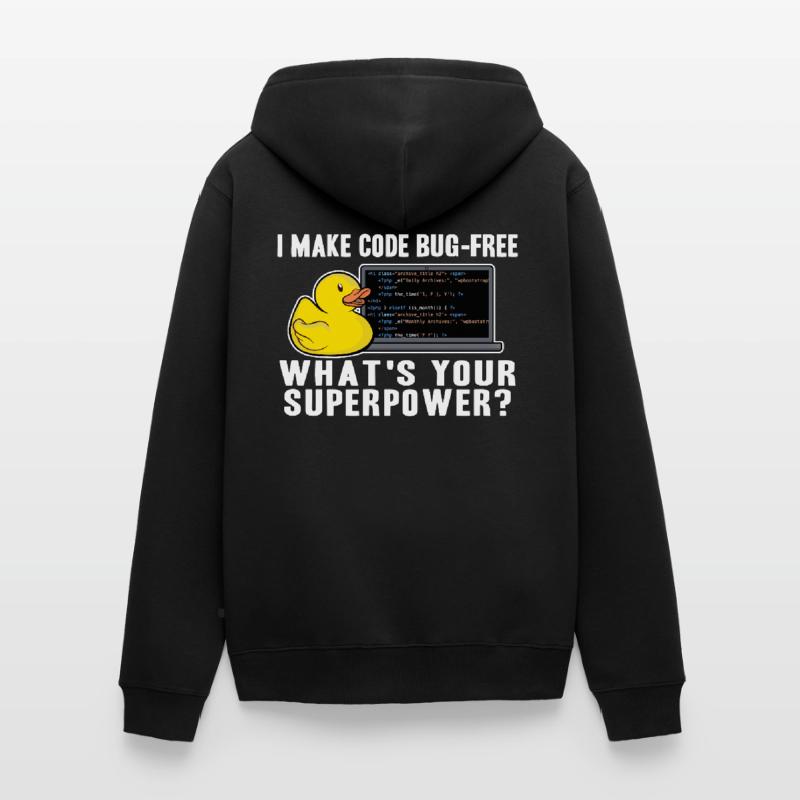 Programmeurs Canard Programmation Debugging Drôle Veste à capuche bio Premium Unisexe