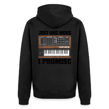 Synthesizer Synth Analog Raw Drôle - Veste à capuche bio Premium Unisexe - noir - Dos - Nico (187cm)