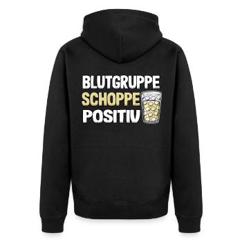 Pfälzer Weinschorle Schorle Lustig Geschenk Pfalz - Unisex Premium Bio Zip Hoodie - Schwarz - Hinten - Nico (187cm)