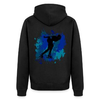Conception de patineur de vitesse - Veste à capuche bio Premium Unisexe - noir - Dos - Nico (187cm)