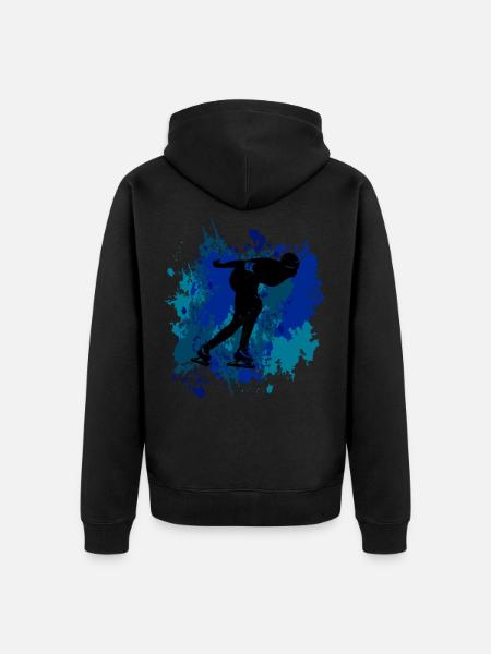 Speed skater design - Unisex Premium Organic Zip Hoodie - black