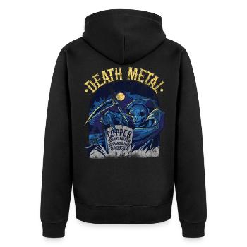 Death Metal Geschenk Heavy Metal Lustig Chemie - Unisex Premium Bio Zip Hoodie - Schwarz - Hinten - Nico (187cm)
