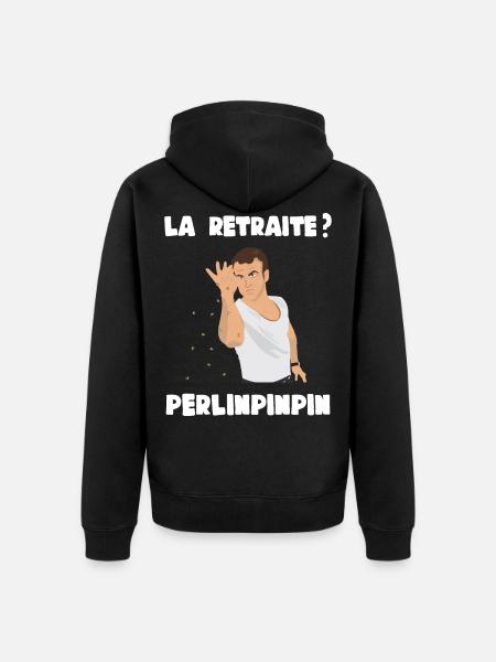 Réformes macron LREM retraités pauvreté misère rue - Veste à capuche bio Premium Unisexe - noir
