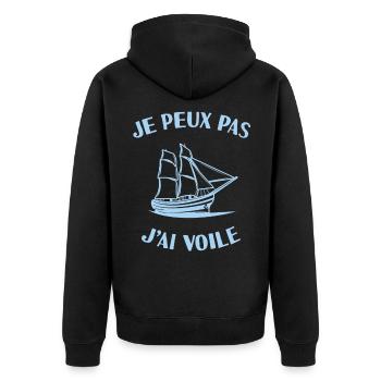 Je peux pas j'ai voile - Veste à capuche bio Premium Unisexe - noir - Dos - Nico (187cm)
