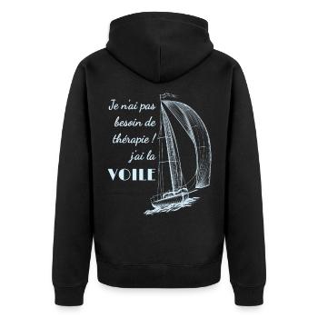 Pas besoin de thérapie, j'ai la Voile - Veste à capuche bio Premium Unisexe - noir - Dos - Nico (187cm)