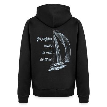 Je préfère avoir le mal de terre - Veste à capuche bio Premium Unisexe - noir - Dos - Nico (187cm)