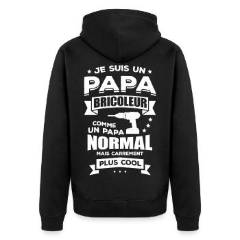 PAPA BRICOLEUR - Veste à capuche bio Premium Unisexe - noir - Dos - Nico (187cm)