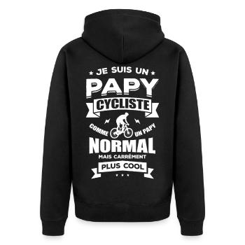 PAPY CYCLISTE - Veste à capuche bio Premium Unisexe - noir - Dos - Nico (187cm)