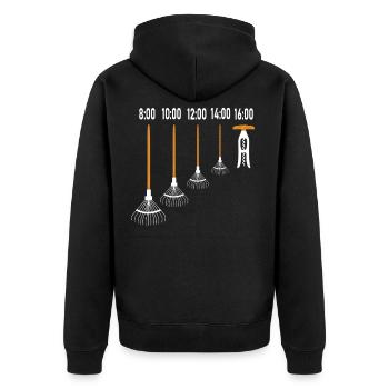 Gärtner Gartenarbeit Rechen Feierabend Bier Lustig - Unisex Premium Bio Zip Hoodie - Schwarz - Hinten - Nico (187cm)