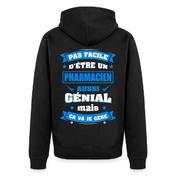 PHARMACIEN GÉNIAL - Veste à capuche bio Premium Unisexe - noir - Dos - Nico (187cm)