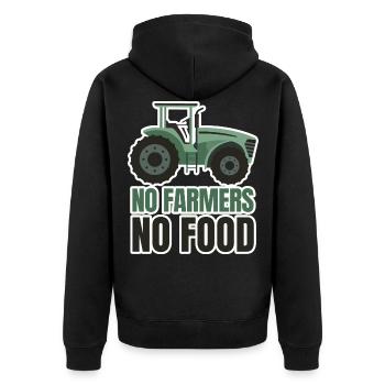 Landwirt Bauer Farmer Bäuerin Landwirtin Geschenk - Unisex Premium Bio Zip Hoodie - Schwarz - Hinten - Nico (187cm)
