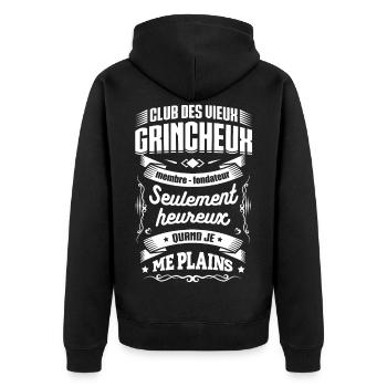 CLUB DES VIEUX GRINCHEUX - Veste à capuche bio Premium Unisexe - noir - Dos - Nico (187cm)