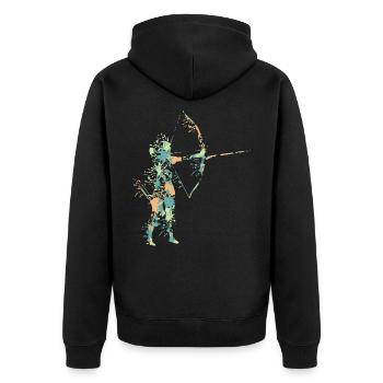 archery - Unisex Premium Organic Zip Hoodie - black - Back - Nico (187cm)