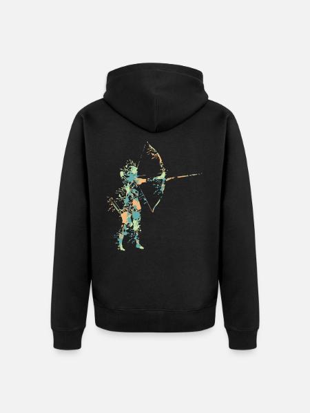 archery - Unisex Premium Organic Zip Hoodie - black