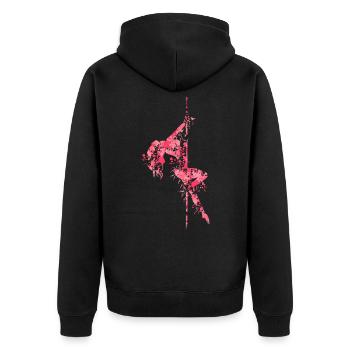 Pole Dance - Unisex Premium Bio Zip Hoodie - Schwarz - Hinten - Nico (187cm)