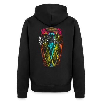 Conga Tumbadora baril tambour Tap Rumba Genre - Veste à capuche bio Premium Unisexe - noir - Dos - Nico (187cm)