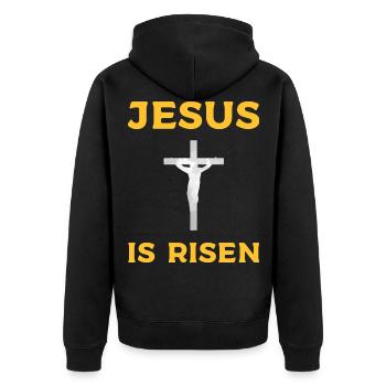 Jesus Christ Cross Bible Bible Verse Christianity - Unisex Premium Organic Zip Hoodie - black - Back - Nico (187cm)