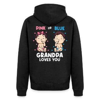 Bébé shower baby party garçon fille grand-père grand-père - Veste à capuche bio Premium Unisexe - noir - Dos - Nico (187cm)