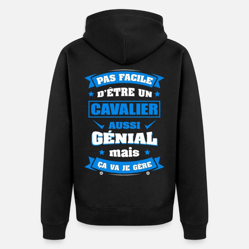 CAVALIER GÉNIAL - Veste à capuche bio Premium Unisexe - noir