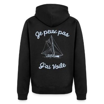 Je ne peux pas j'ai Voile - Veste à capuche bio Premium Unisexe - noir - Dos - Nico (187cm)