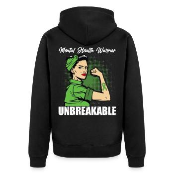 Suicide Dépression Incassable Prévention Suicide - Veste à capuche bio Premium Unisexe - noir - Dos - Nico (187cm)
