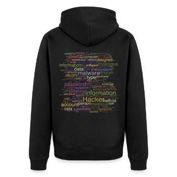 Cybersecurity Computer Programming Digital It - Unisex Premium Organic Zip Hoodie - black - Back - Nico (187cm)