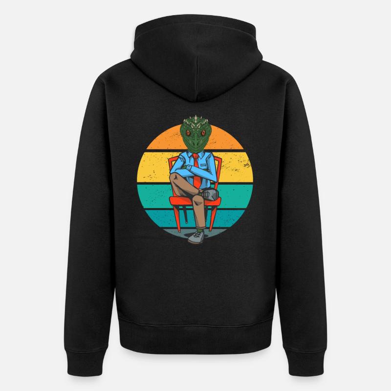 Reptiloid lézards Conspiration extraterrestre - Veste à capuche bio Premium Unisexe - noir