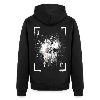 joker card game card - Unisex Premium Organic Zip Hoodie - black - Back - Nico (187cm)