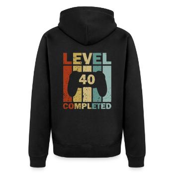 40ème anniversaire Gamer 1981 Idée cadeau rétro - Veste à capuche bio Premium Unisexe - noir - Dos - Nico (187cm)