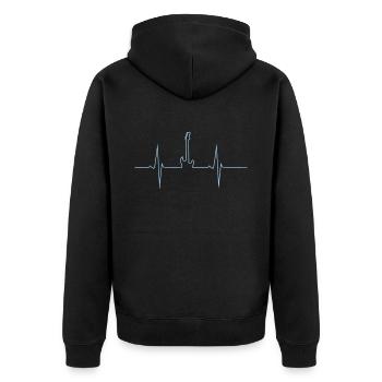 t-shirt guitare - Veste à capuche bio Premium Unisexe - noir - Dos - Nico (187cm)
