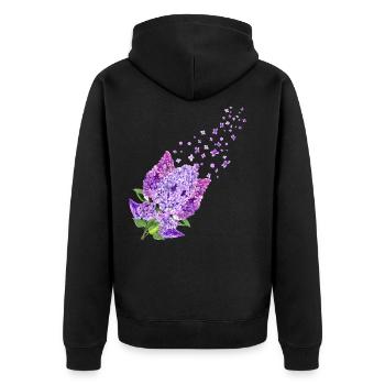 Fleurs de beaucoup de fleurs printemps flow lilas d’été - Veste à capuche bio Premium Unisexe - noir - Dos - Nico (187cm)