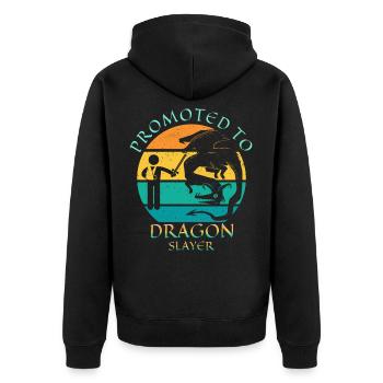 Promu au dragon tueur bras fracture cadeau enfant - Veste à capuche bio Premium Unisexe - noir - Dos - Nico (187cm)