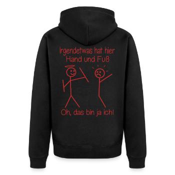 Lustige Strichmännchen Cartoon Comic - Unisex Premium Bio Zip Hoodie - Schwarz - Hinten - Nico (187cm)