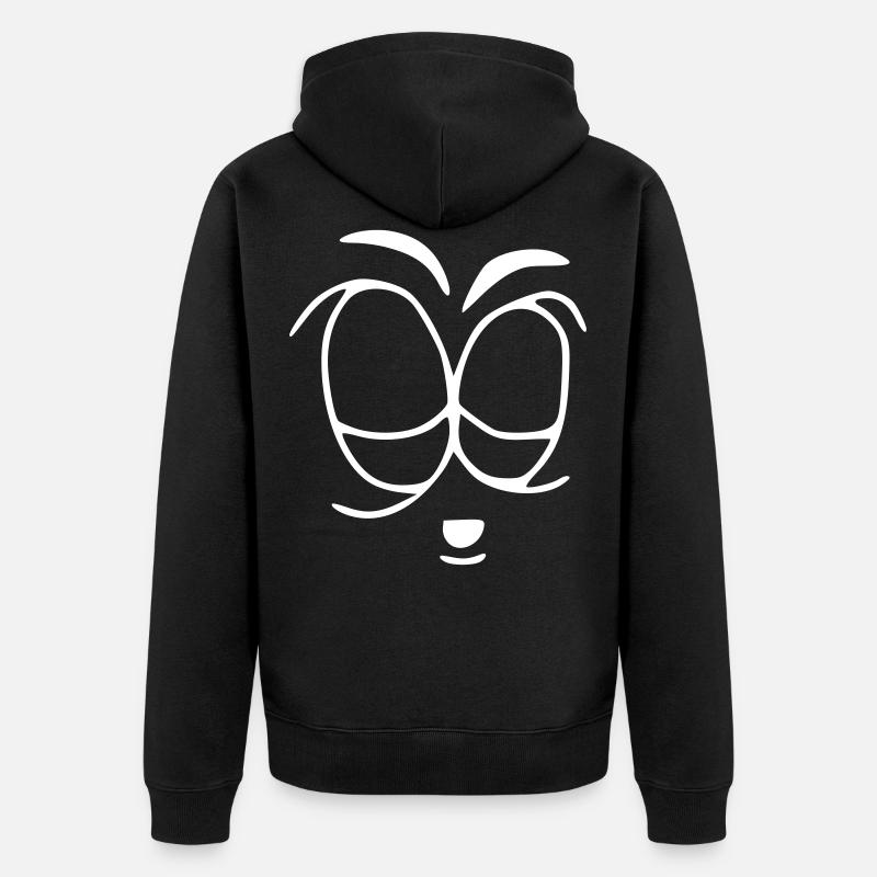 Emoji esquisse fatigué blanc - Veste à capuche bio Premium Unisexe - noir