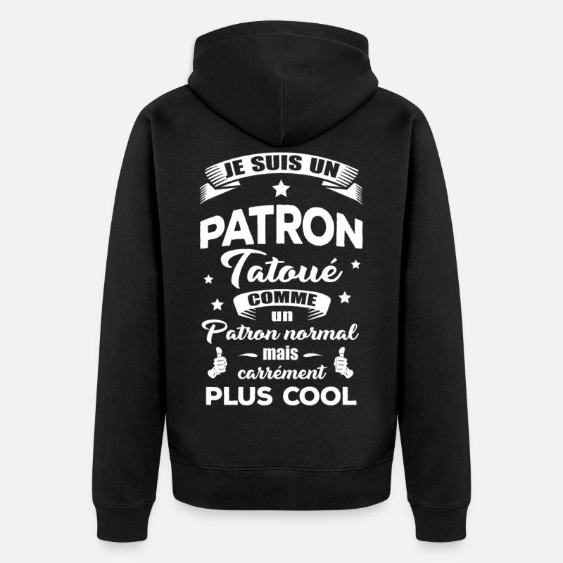 PATRON TATOUÉ - Veste à capuche bio Premium Unisexe - noir